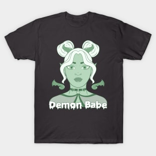 Demon Babe: Pastel Green Demon Girl T-Shirt